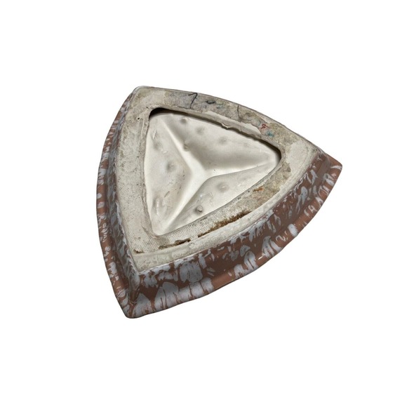 Mid-Century Atomic Ashtray Splatter Speckled Ceramic Triangle Vtg - Picture 9 of 9